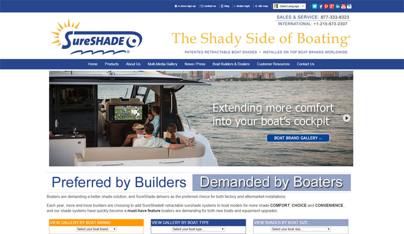 sureshade web site