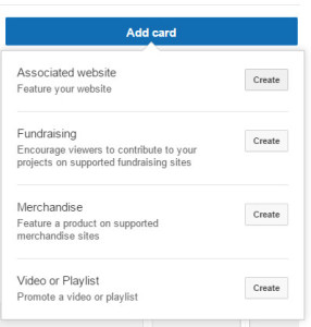 youtube card options